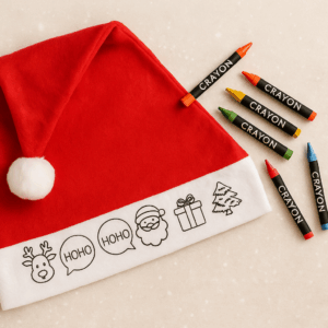 Kreative Nikolausmütze zum Ausmalen – mit 5 Buntstiften für Kinder