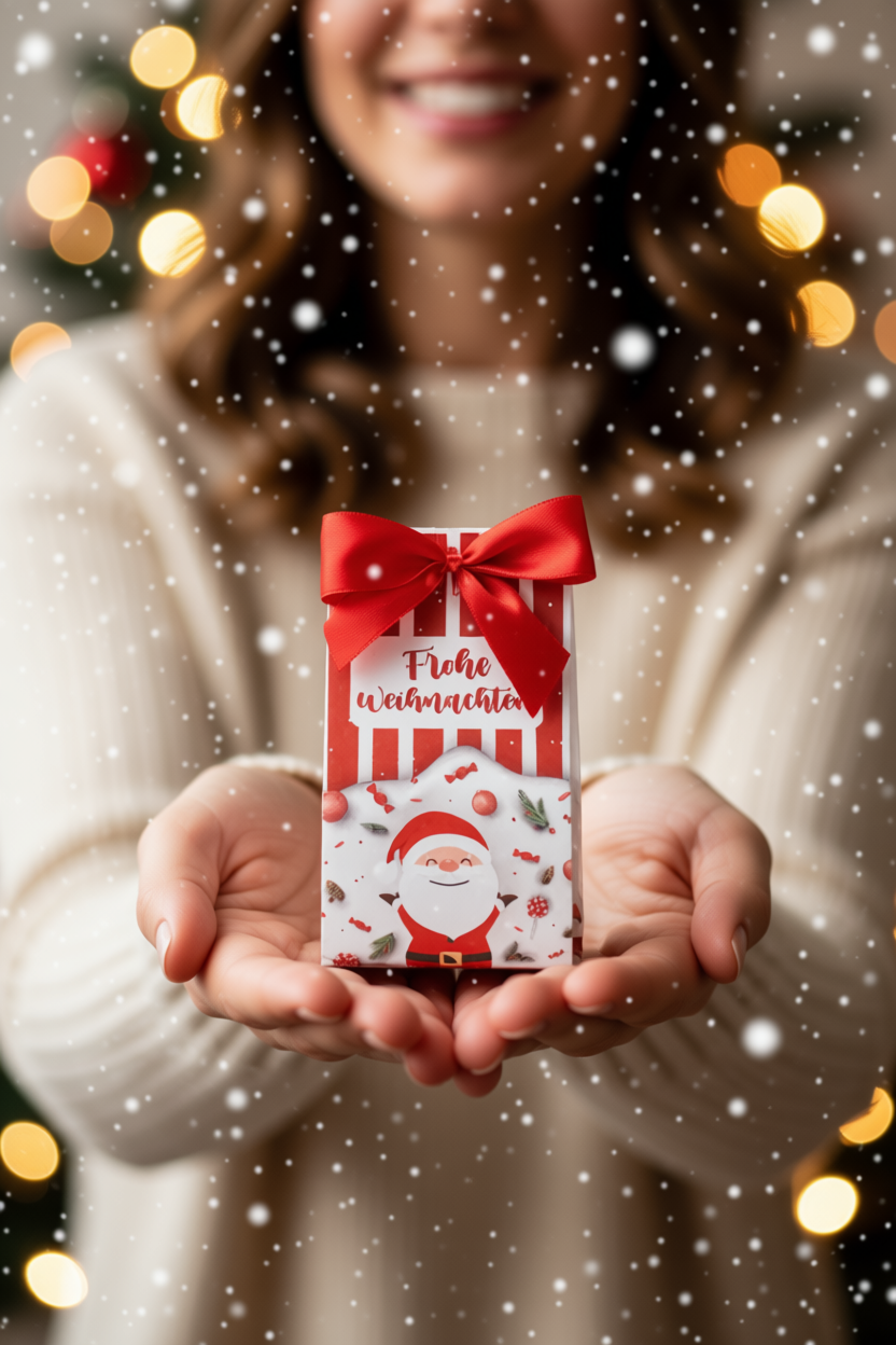 Süsser Weihnachtsgruss – Geschenkbeutel mit Nougattrüffel – Bild 3